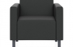 Кресло в экокоже Euroline 9100 с алюминиевыми опорами в цвете RAL7024 (графитовый серый)