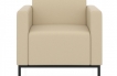 Кресло в экокоже Euroline 907 на каркасной опоре в цвете RAL9011 (графитовый черный)